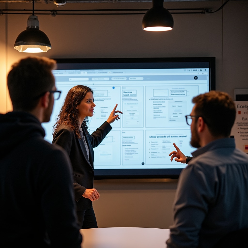 Echipă IMM colaborând la plan de afaceri